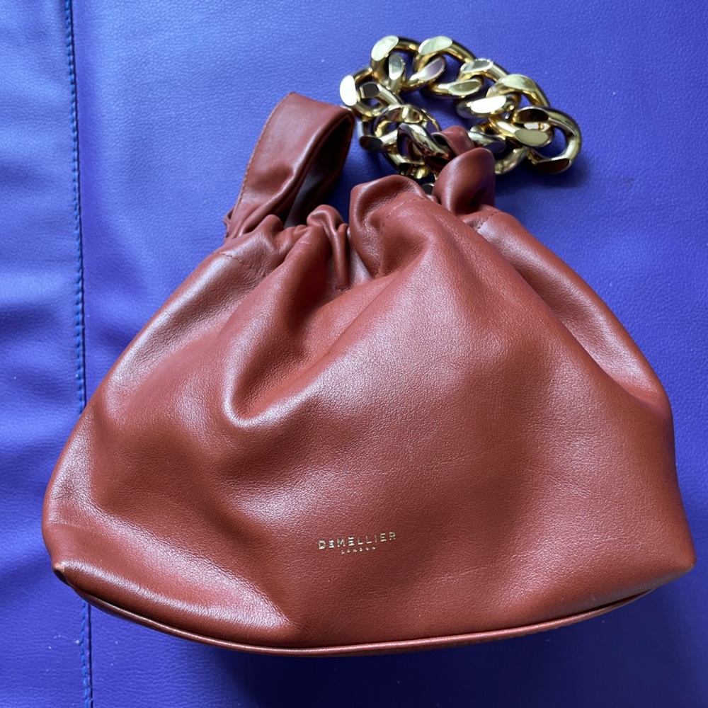 Demellier, Santa Monica bag with chain in terra-cotta.  New in dust bag.
